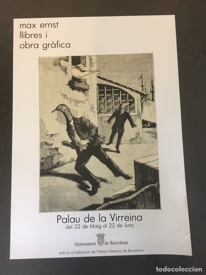 Sammeln von Plakaten: Cartel exposicion Max Ernst. Llibres i obra gr&agrave;fica - Barcelona 42x60 cm