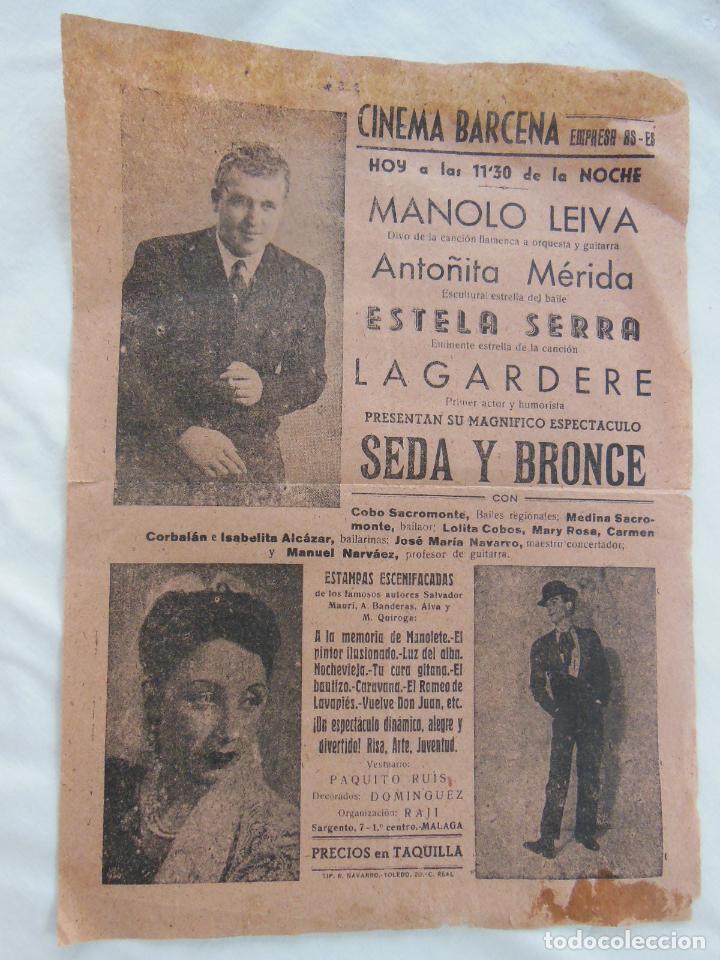 Collezionismo di affissi: SEDA Y BRONCE. Ciudad Real. CINEMA BARCENA