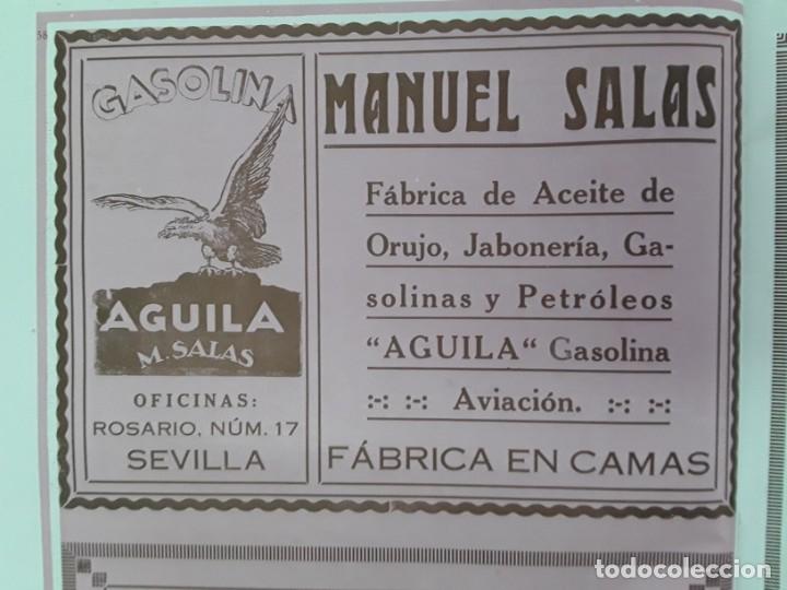 Collectionnisme d'affiches: FABRICA ACEITE ORUJO JABONERIA GASOLINAS PETROLEOS -AGUILA-GASOLINA -AVIACION- M.SALAS CAMAS SEVILLA