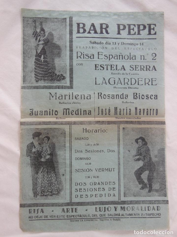 Collezionismo di affissi: RISA ESPA&Ntilde;OLA N&ordm; 2. BAR PEPE. Belmez. Lagardere, Estela Serra, Marilena, Rosanda Biosca...