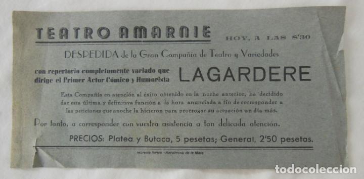 Collezionismo di affissi: GRAN COMPA&Ntilde;&Iacute;A DE TEATRO Y VARIEDADES, LAGARDERE. TEATRO AMARNIE. Navalmoral de la Mata