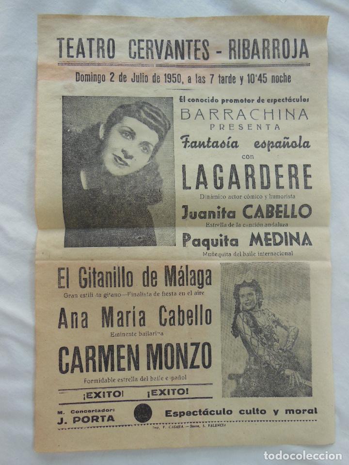 Coleccionismo de carteles: FANTAS&Iacute;A ESPA&Ntilde;OLA. RIBARROJA. 1950. TEATRO CERVANTES