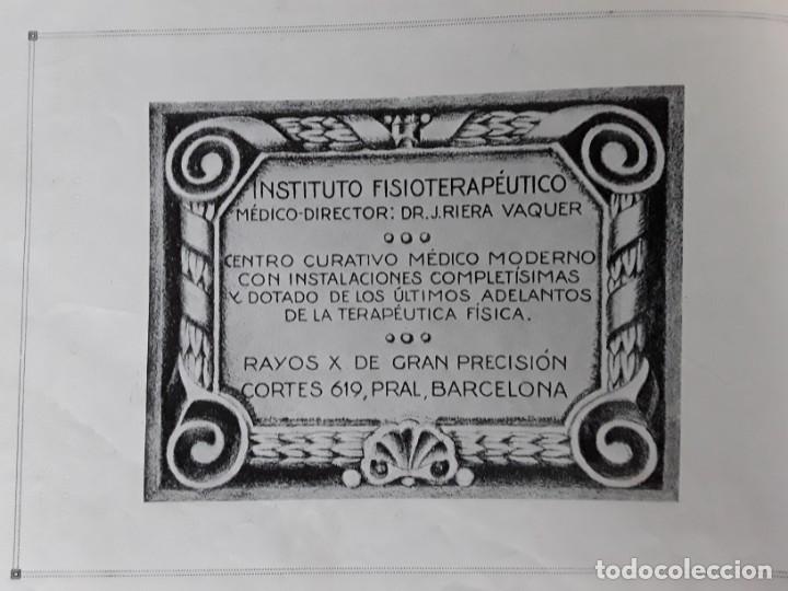 Poster collecting: INSTITUTO FISIOTERAPETICO DR: J.RIERA VAQUER RAYOS X CENTRO CURATIVO BARCELONA HOJA A&Ntilde;O 1920