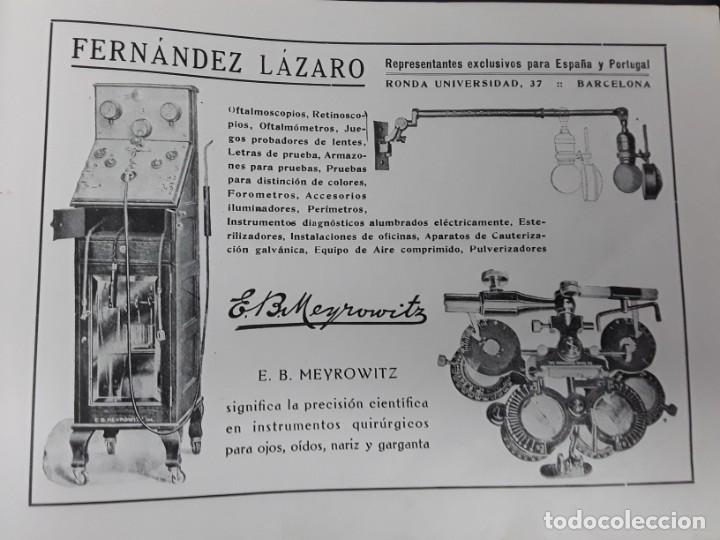 Poster collecting: E.B.MEYROWITZ INSTRUMENTOS QUIRURGICOS OJOS OIDOS NARIZ GARGANTA FERNANDEZ LAZARO BARCELONA A&Ntilde;O 1920