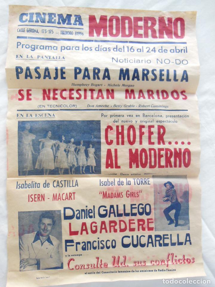 Collezionismo di affissi: CHOFER&hellip;AL MODERNO. 1951 BARCELONA