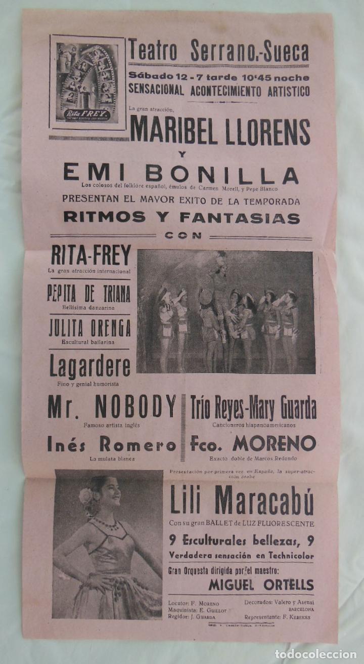 Collezionismo di affissi: MARIBEL LLORENS Y EMI BONILLA presentan RITMOS Y FANTASIAS. Valencia. TEATRO SERRANO - SUECA