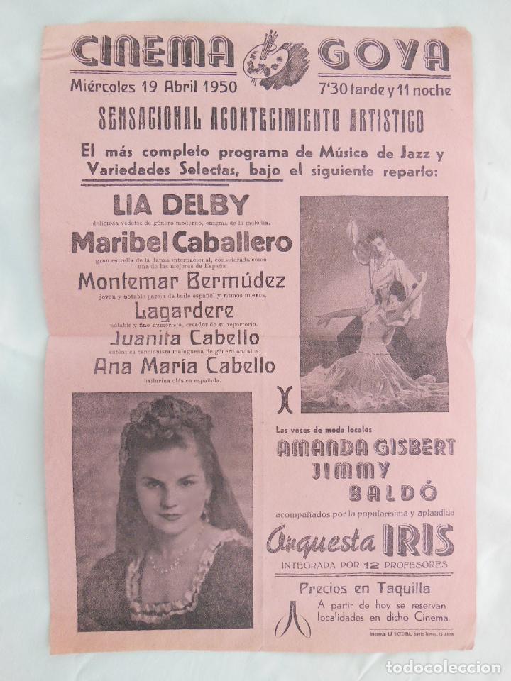 Collezionismo di affissi: LIA DELBY, MARIBEL CABALLERO, &hellip;ALCOY 1950 CINEMA GOYA