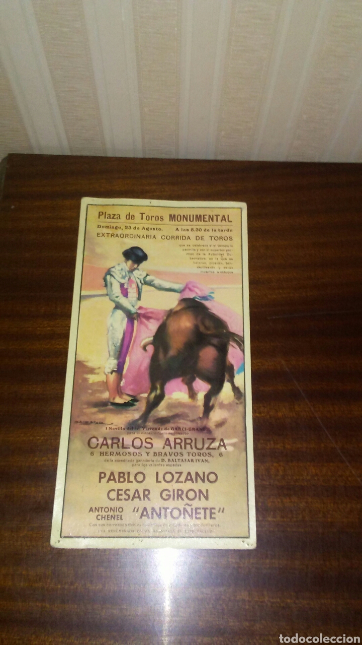 Coleccionismo de carteles: Peque&ntilde;o cartel postal plaza Monumental ,mide 22x10