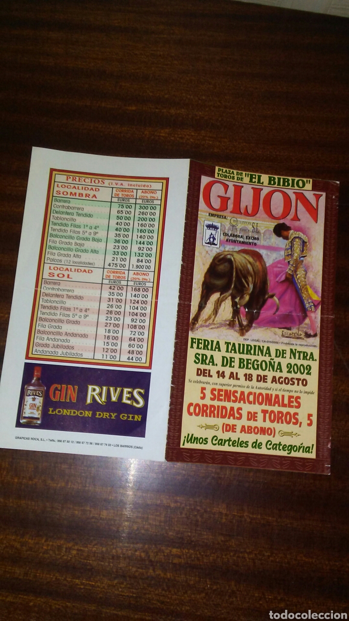 Coleccionismo de carteles: Cartelplaza delBibio de Gijonfiestas de Bego&ntilde;a del2002,mide sin plegar 16x15.