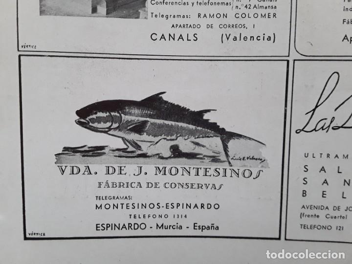 Sammeln von Plakaten: FABRICA DE CONSERVAS VIUDA DE J.MONTESINOS ESPINARDO MURCIA HOJA REVISTA A&Ntilde;O 1940