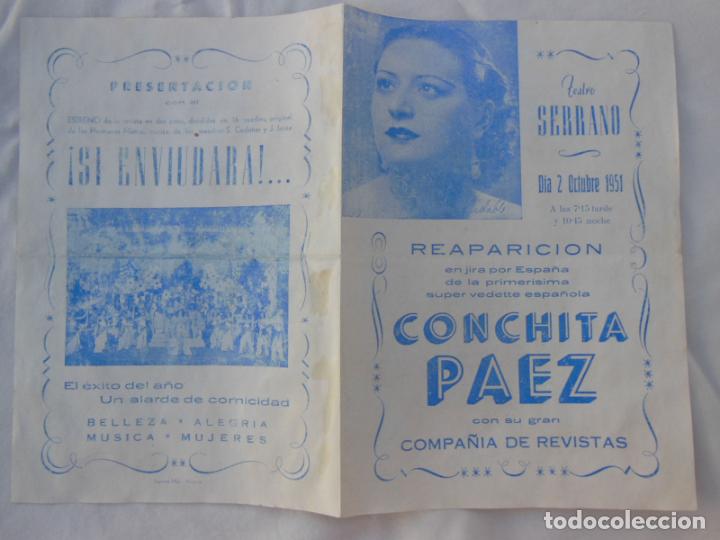 Sammeln von Plakaten: SI ENVIUDARA! VALENCIA TEATRO SERRANO 1951 Conchita Paez, Isabelita Lorente, Daniel Ben&iacute;tez,...
