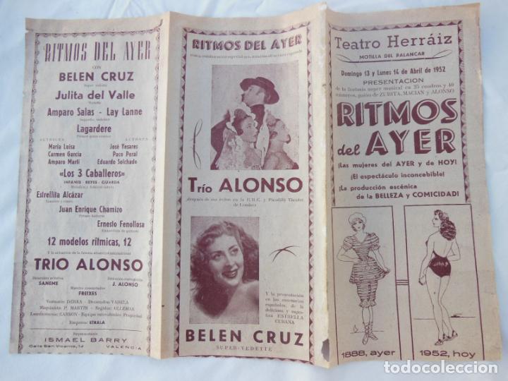 Sammeln von Plakaten: RITMOS DEL AYER. MOTILLA DEL PALANCAR TEATRO HERR&Aacute;IZ 1952