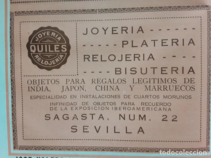 Collectionnisme d'affiches: JOYERIA QUILES RELOJERIA SEVILLA / ISTITUTO HIGIENE SEVILLA DOCTOR MURGA LABORATORIO HOJA A&Ntilde;O 1927