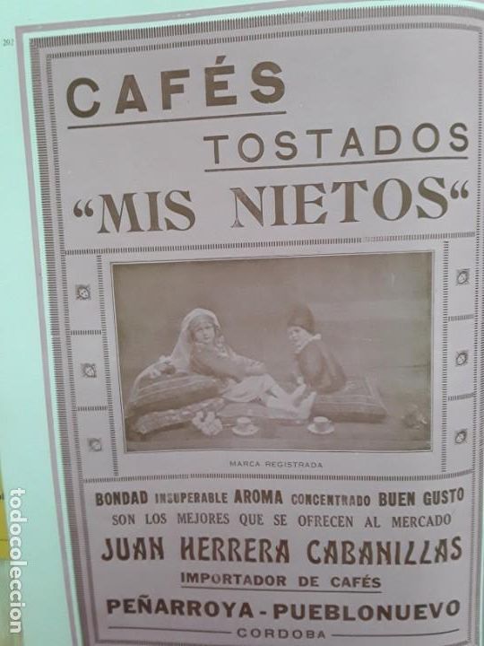Poster collecting: CAFES TOSTADOS MIS NIETOS JUAN HERRERA CABANILLAS PE&Ntilde;ARROYA-PUEBLONUEVO CORDOBA HOJA A&Ntilde;O 1927