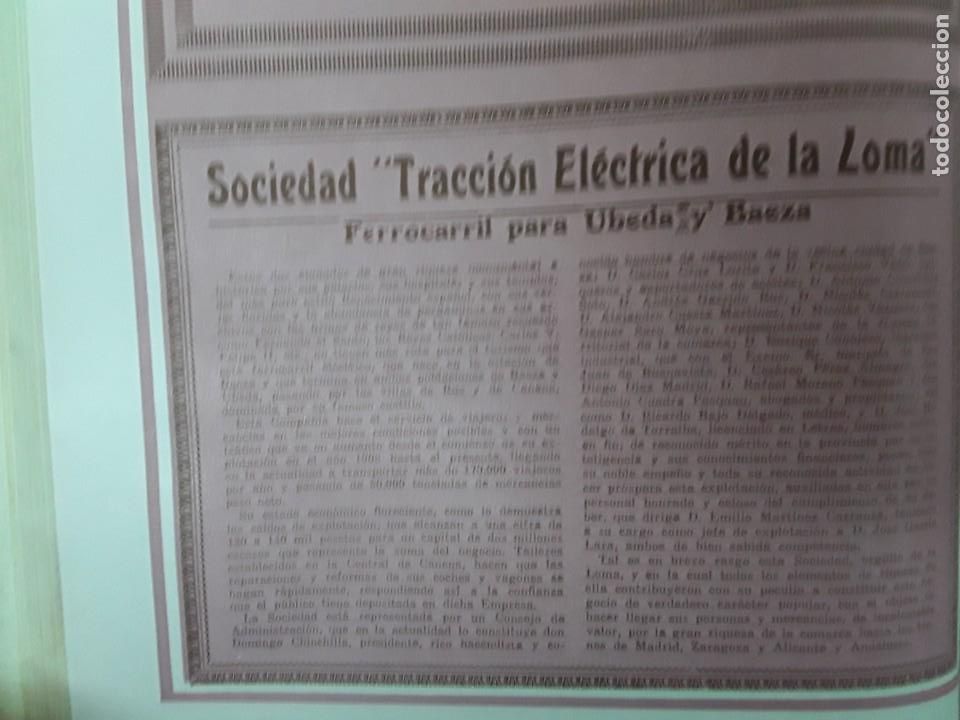 Collectionnisme d'affiches: SOCIEDAD TRACCION ELECTRICA DE LA LOMA . FERROCARRIL PARA UBEDA Y BAEZA HOJA A&Ntilde;O 1927