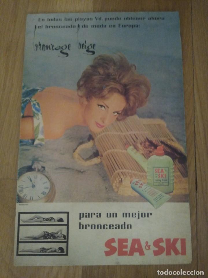 Poster collecting: Cartel antiguo publicidad bronceador Sea & Ski. Bronzage Beige. 33 x 22 cm