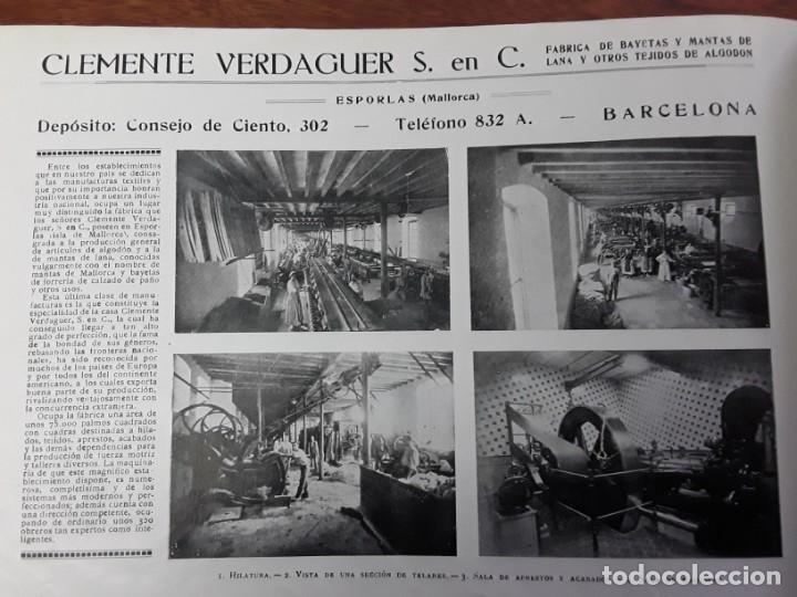 Colecionismo de cartazes: FABRICA DE BAYETAS Y MANTAS DE LANA CLEMENTE VERDAGUER BARCELONA HOJA REVISTA A&Ntilde;O 1920