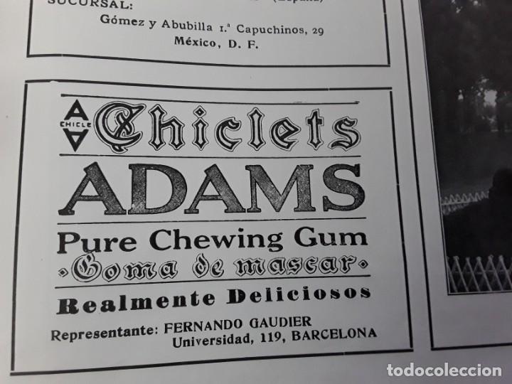Colecionismo de cartazes: CHICLETS ADAMS PURE CHEWING GUM GOMA DE MASCAR FERNANDO GAUDIER BARCELONA HOJA REVISTA A&Ntilde;O 1920