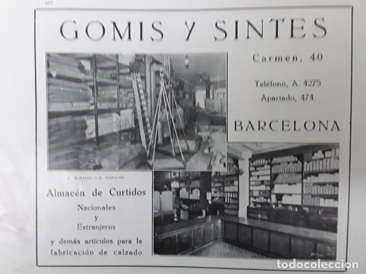 Colecionismo de cartazes: ALMACEN DE CURTIDOS GOMIS Y SINTES BARCELONA HOJA REVISTA A&Ntilde;O 1920