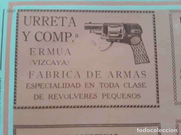 Sammeln von Plakaten: FABRICA ARMAS URRETA Y C&ordf; ERMUA / SANTIAGO SALAVERRIA PISTOLAS AUTOMATICAS HOJA A&Ntilde;O 1927