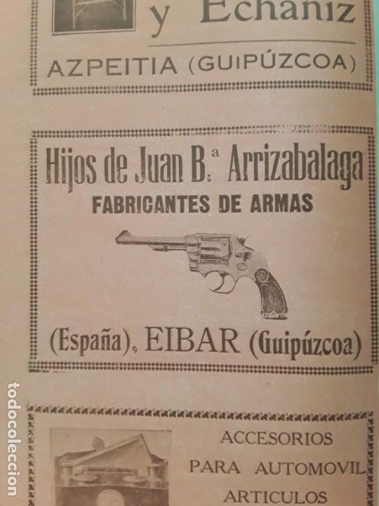Coleccionismo de carteles: FABRICA DE ARMAS HIJOS DE JUAN B.ARRIZABALAGA EIBAR HOJA A&Ntilde;O 1927
