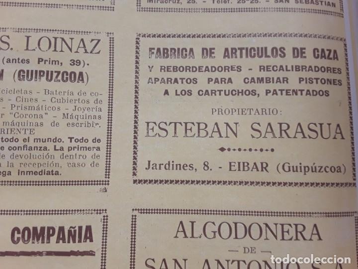 Coleccionismo de carteles: FABRICA ARTICULOS CAZA REBORDEADORES RECALIBRADORES ESTEBAN SARASUA EIBAR HOJA A&Ntilde;O 1927