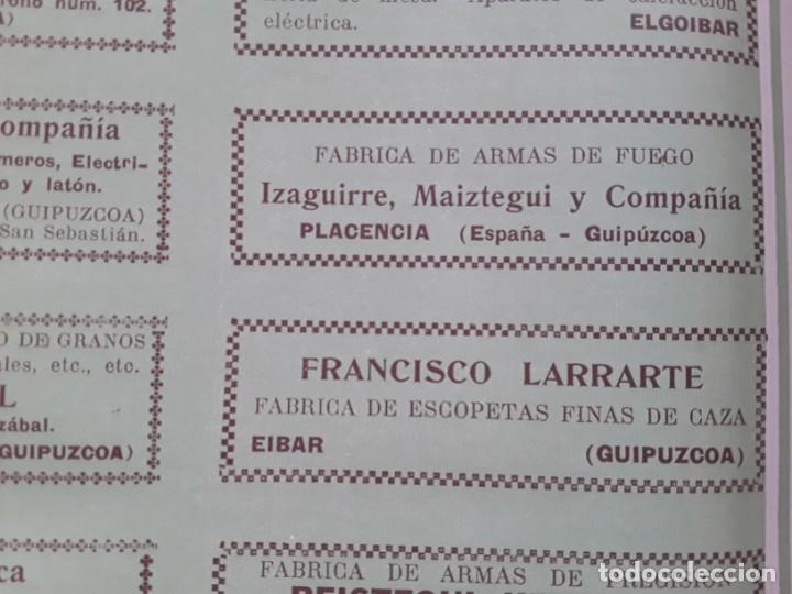 Coleccionismo de carteles: FABRICA ARMAS IZAGUIRRE MAIZTEGUI PLACENCIA / GARATE & BLOSS / FARNCISCO LARRARTE EIBAR HOJA 1927