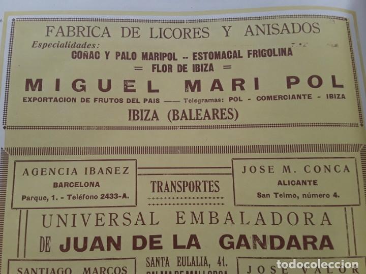 Sammeln von Plakaten: FABRICA DE LICORES Y ANISADOS MIGUEL MARI POL FLOR DE IBIZA ESTOMACAL FRIGOLINA CO&Ntilde;AC PALO HOJA 1927