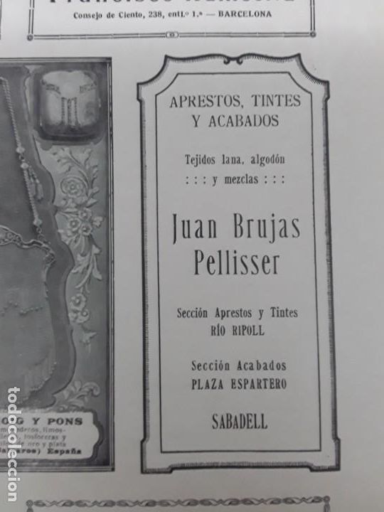 Collectionnisme d'affiches: APRESTOS TINTES Y ACABADOS JUAN BRUJAS PELLISSER RIO RIPOLL SABADELL HOJA PUBLICIDAD 1920