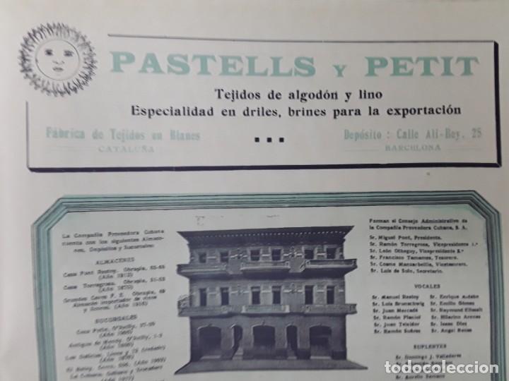 Poster collecting: PASTELLS Y PETIT TEJIDOS ALGODON LINO FABRICA EN BLANES HOJA PUBLICIDAD 1920