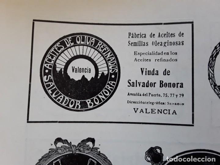 Colecionismo de cartazes: FABRICA ACEITES DE SEMILLAS OLEAGINOSAS VIUDA SALVADOR BONORA VALENCIA OLIVA HOJA PUBLICIDAD 1920