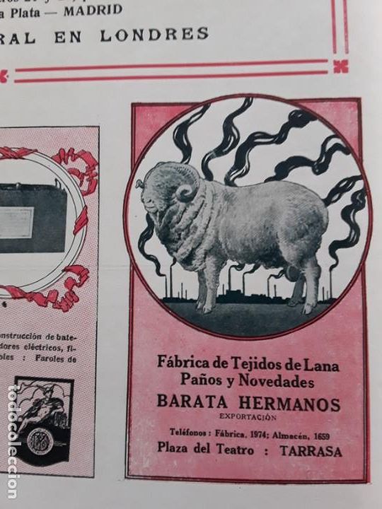 Collectionnisme d'affiches: FABRICA TEJIDOS LANA PA&Ntilde;OS Y NOVEDADES BARATA HERMANOS TARRASA HOJA PUBLICIDAD 1920