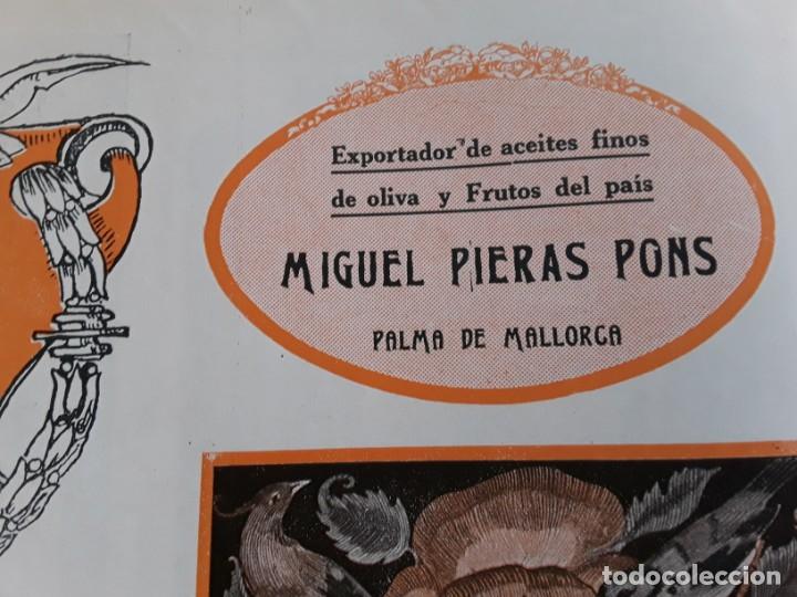 Colecionismo de cartazes: MIGUEL PIERAS PONS EXPORTADOR ACEITES FINOS OLIVA FRUTOS SECOS PALMA MALLORCA HOJA A&Ntilde;O 1920