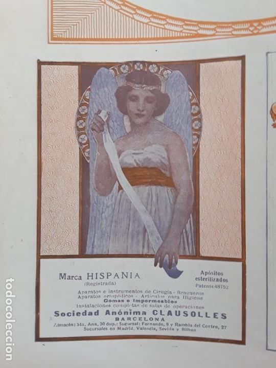 Collectionnisme d'affiches: S.A CLAUSOLLES MARCA HISPANIA APOSITOS APARATOS CIRUGIA ORTOPEDICOS BARCELONA HOJA A&Ntilde;O 1920