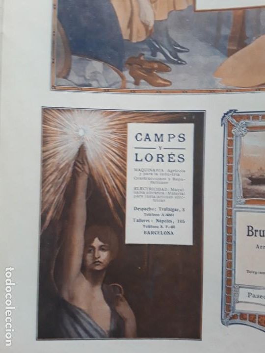 Colecionismo de cartazes: MAQUINARIA AGRICOLA Y INDUSTRIA MAQUINARIA ELECTRICA CAMPS Y LORES BARCELONA HOJA A&Ntilde;O 1920