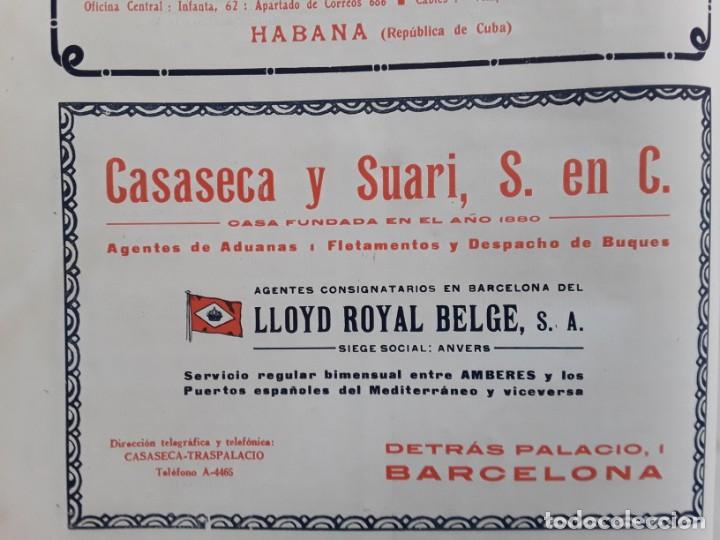 Colecionismo de cartazes: CASASECA Y SUARI AGENTES DE ADUANAS FLETAMENTOS BUQUES BARCELONA HOJA A&Ntilde;O 1920