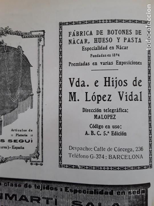 Poster collecting: FABRICA DE BOTONES DE NACAR ,HUESO Y PASTA NASCAR VIUDA HIJOS M.LOPEZ VIDAL BARCELONA HOJA A&Ntilde;O 1920