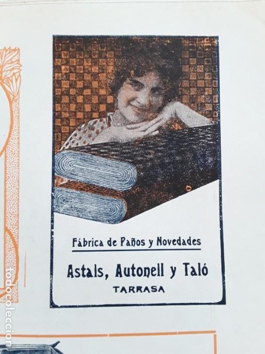 Collectionnisme d'affiches: FABRICA DE PA&Ntilde;OS Y NOVEDADES ASTALS, AUTONELL Y TALO TARRASA HOJA A&Ntilde;O 1920