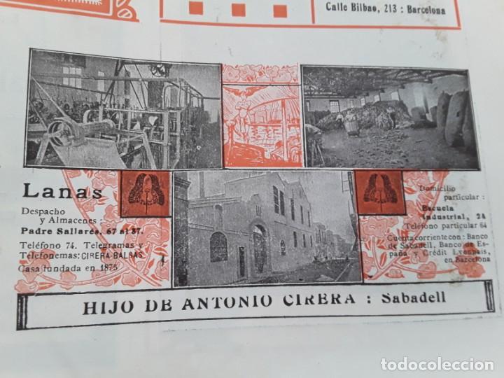 Poster collecting: HIJOS DE ANTONIO CIRERA SABADELL LANAS HOJA PUBLICIDAD A&Ntilde;O 1920