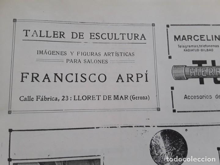 Colecionismo de cartazes: TALLER DE ESCULTURA FRANCISCO ARPI LLORET DE MAR IMAGENS FIGURAS ARTISTICAS SALONES HOJA A&Ntilde;O 1920