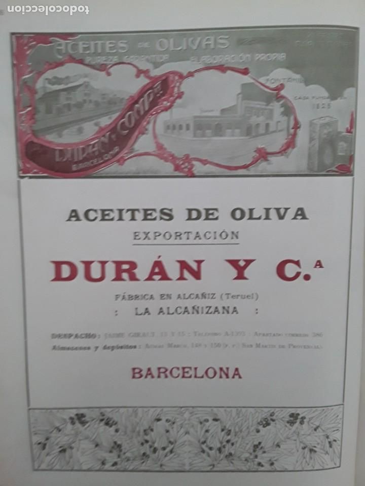Colecionismo de cartazes: FABRICA DE ACEITES DE OLIVA LA ALCANIZANA ALCANIZ TERUEL DURAN Y C&ordf; BARCELONA HOJA A&Ntilde;O 1920