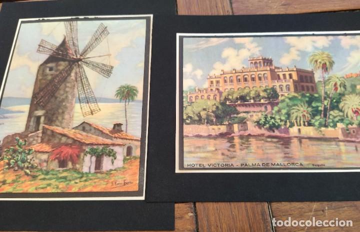 Coleccionismo de carteles: LOTE 2 PEQUE&Ntilde;AS L&Aacute;MINAS DE PONS FRAU. MALLORCA, A&Ntilde;OS 30.