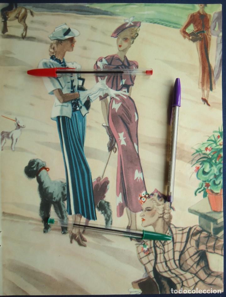 Coleccionismo de carteles: publicidad vintage 1937 ilustrador tejada moda femenina ropa mujer vestido tela textil sastreria