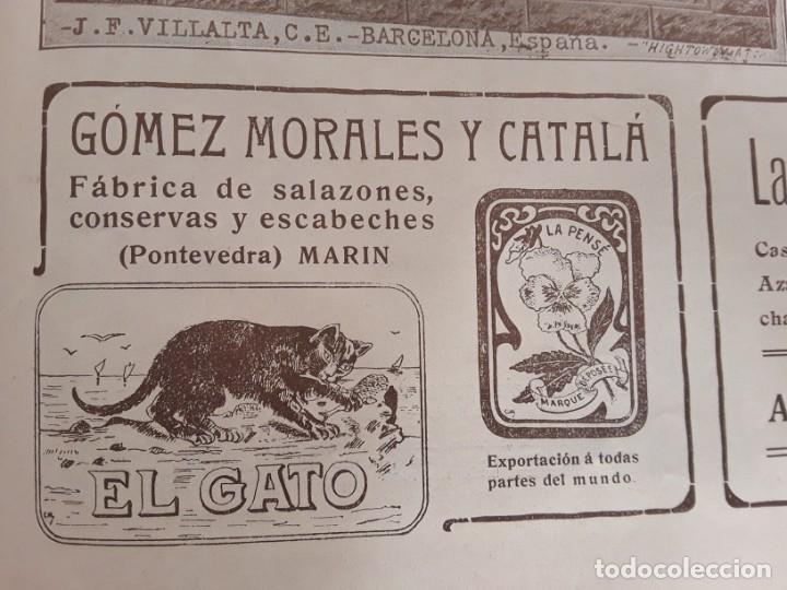Poster collecting: FABRICA SALAZONES ,CONSERVAS Y ESCABECHES EL GATO GOMEZ MORALES Y CATALA MARIN PONTEVEDRA A&Ntilde;O 1907