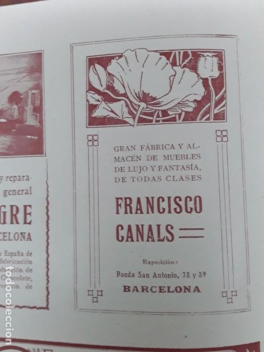 Collectionnisme d'affiches: GRAN FABRICA MUEBLES DE LUJO Y FANTASIA FRANCISCO CANALS BARCELONA HOJA REVISTA A&Ntilde;O 1909