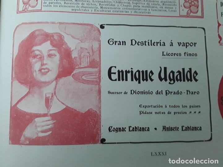 Colecionismo de cartazes: GRAN DESTILERIA A VAPOR ENRIQUE UGALDE LICORES FINOS SUCESOR DIONISIO DEL PRADO HARO HOJA A&Ntilde;O 1909