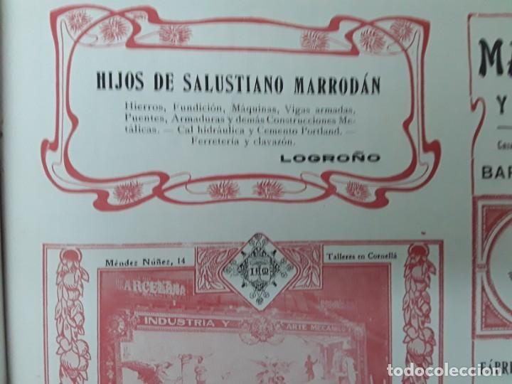 Colecionismo de cartazes: HIJOS DE SALUSTIANO MARRODAN LOGRO&Ntilde;O HIERROS FUNDICION FERRETERIA VIGAS ARMADURAS HOJA A&Ntilde;O 1909