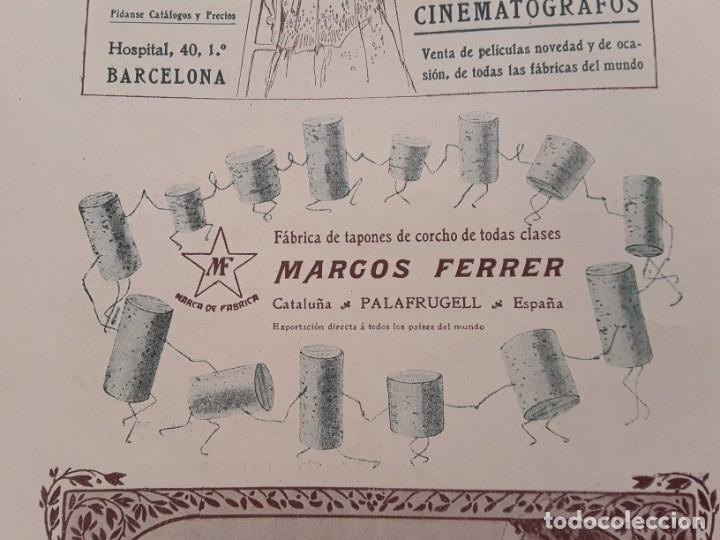 Colecionismo de cartazes: FABRICA DE TAPONES DE CORCHO DE TODAS CLASES MARCOS FERRER PLAFRUGELL M.F HOJA REVISTA A&Ntilde;O 1909