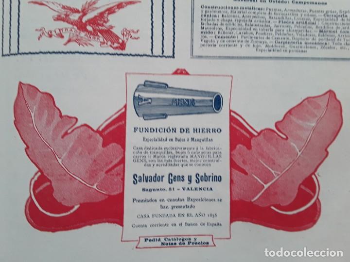 Colecionismo de cartazes: FUNDICION DE HIERRO SALVADOR GENS Y SOBRINO VALENCIA ESPECIALIDAD BUJES O MANGUILLAS HOJA A&Ntilde;O 1909