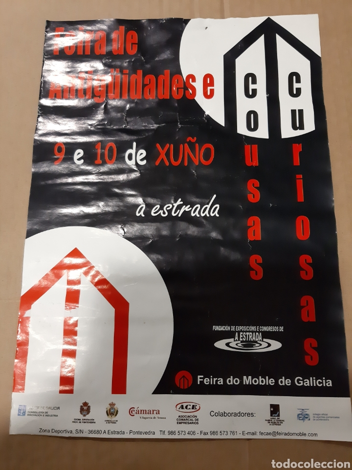 Collectionnisme d'affiches: LA ESTRADA PONTEVEDRA FEIRA ANTIG&Uuml;EDADES CARTEL FEIRA noble